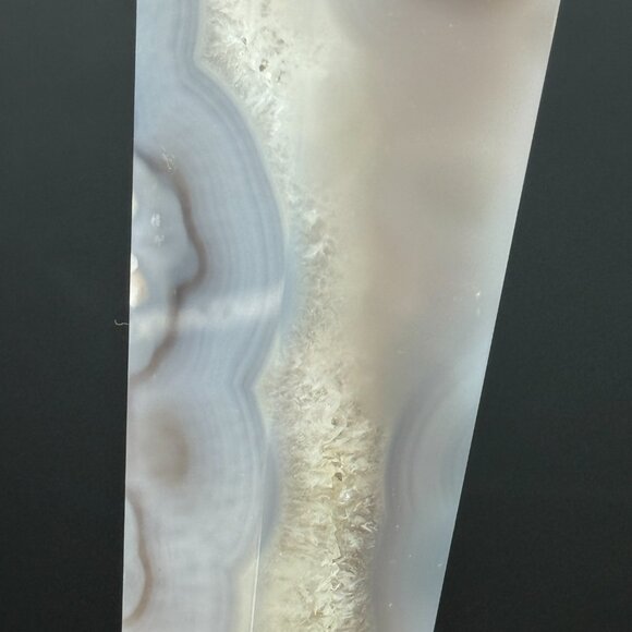 Black Flower Agate Chalcedony Druzy Asterism Wand 280g Crystal Protection Inspir - Picture 5 of 10